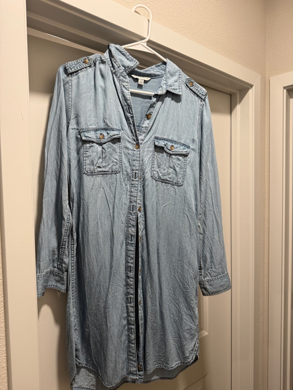 American Eagle Outfitters Light Blue Denim Shirt Dress